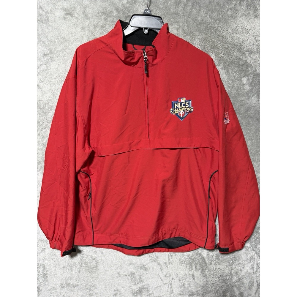 Cutter Buck Phillies NLCS 2009 Mens XL Wind‎ Tec 1/2 Zip